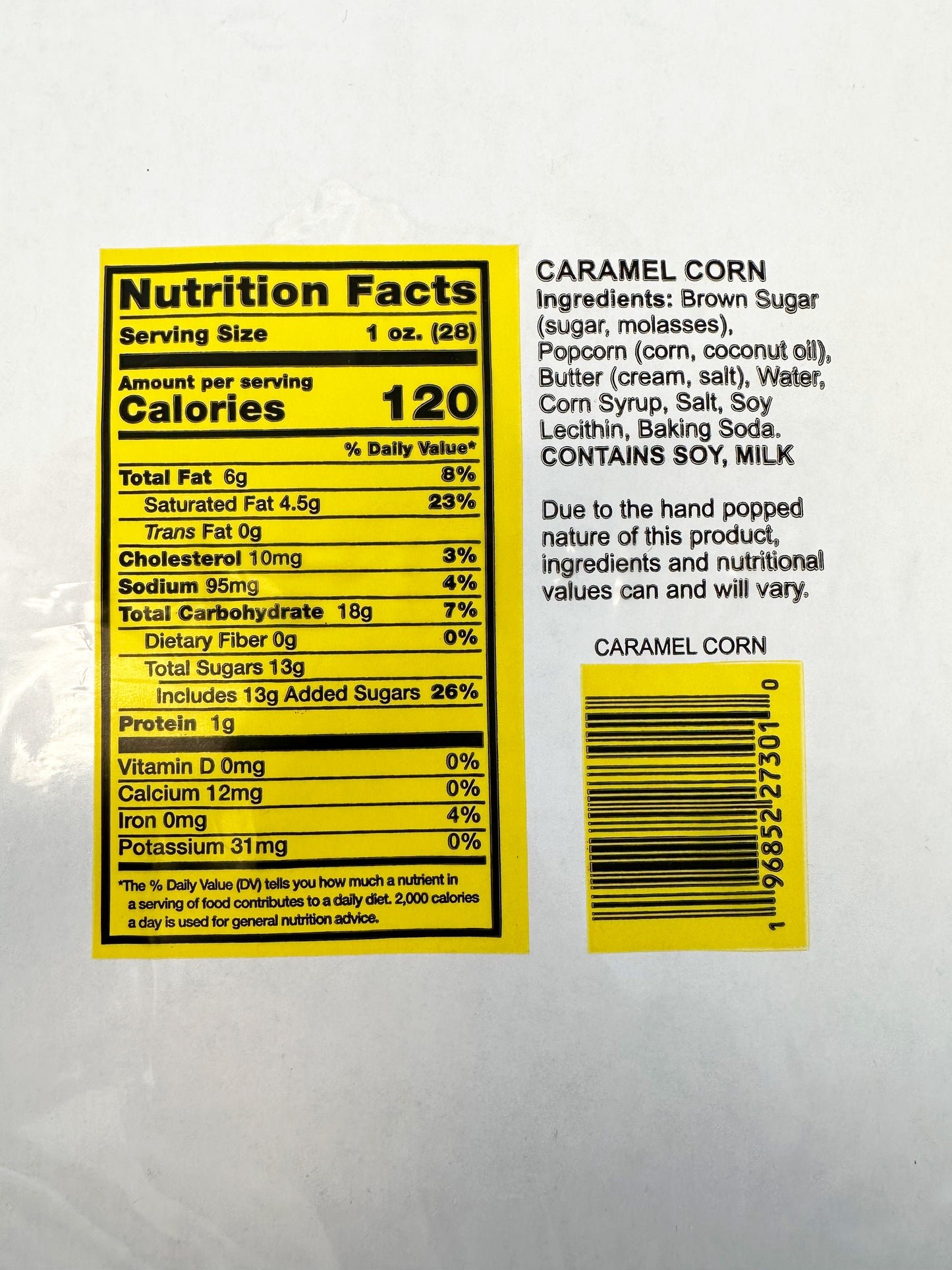 NEW! Hand Popped Caramel Corn Bags - Poly Bag LLC